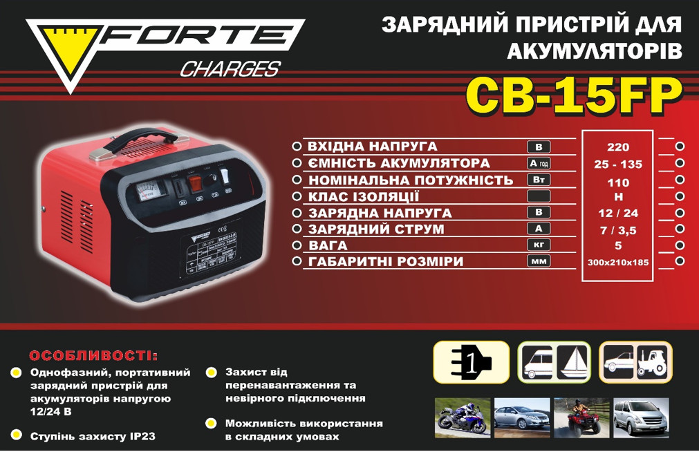 Зарядное устройство Форте CB-15FP