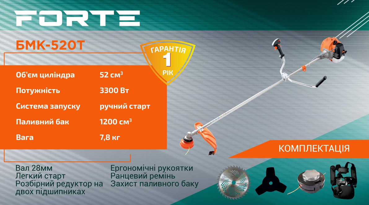 Мотокоса Forte БMK-520Т
