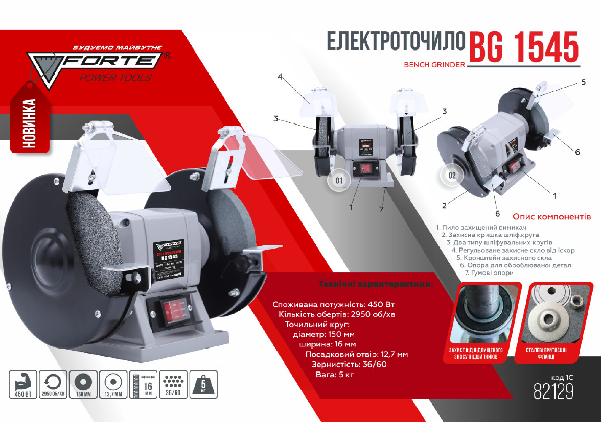 Электроточило Forte BG1545