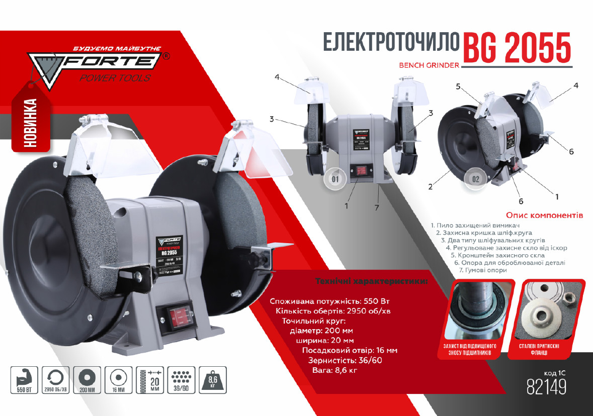 Електроточило FORTE BG205