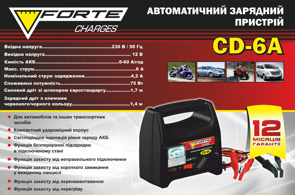 Зарядное устройство Forte CD-6A