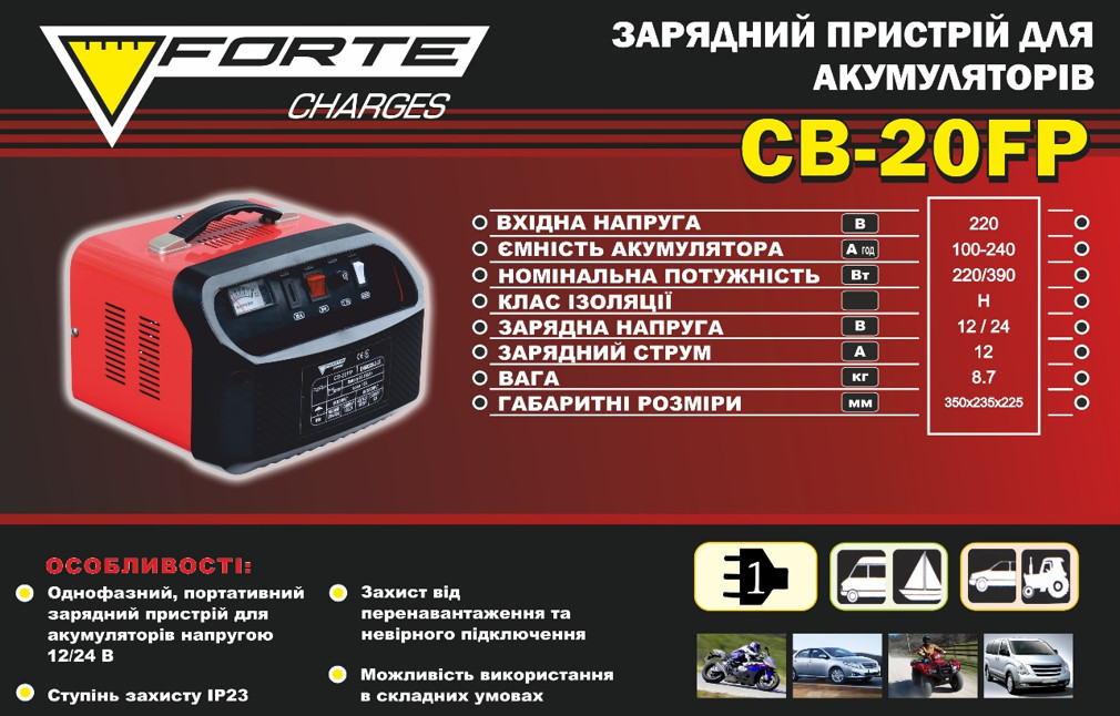 Зарядное устройство Forte CB-20FP