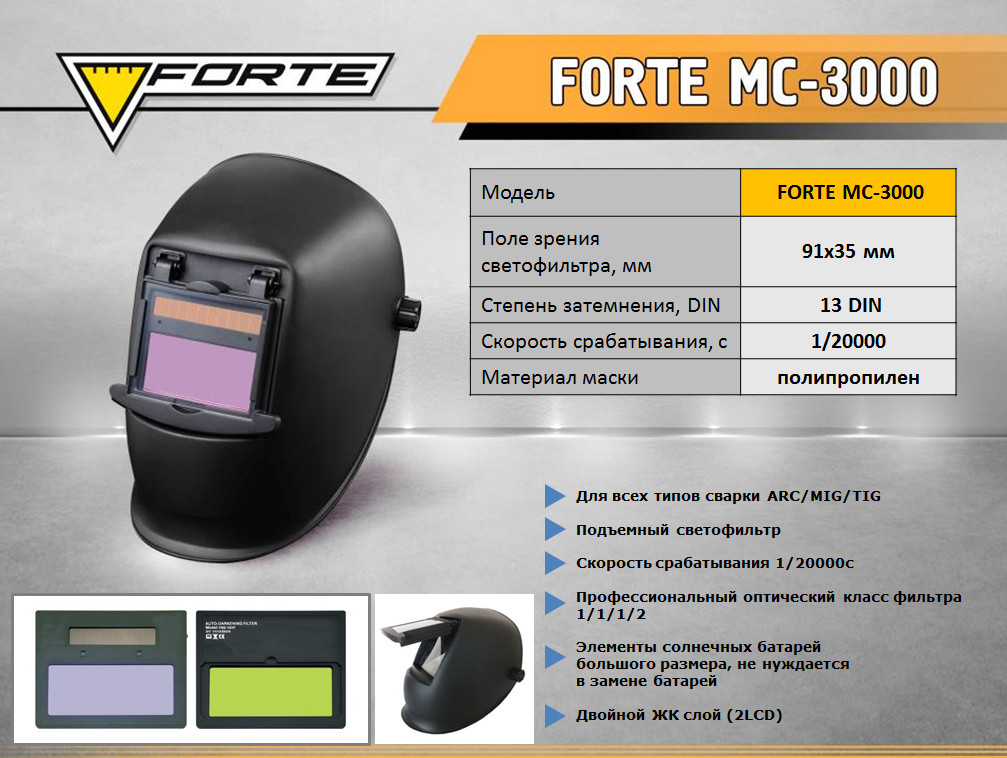 Сварочная маска Хамелеон Forte MC-3000