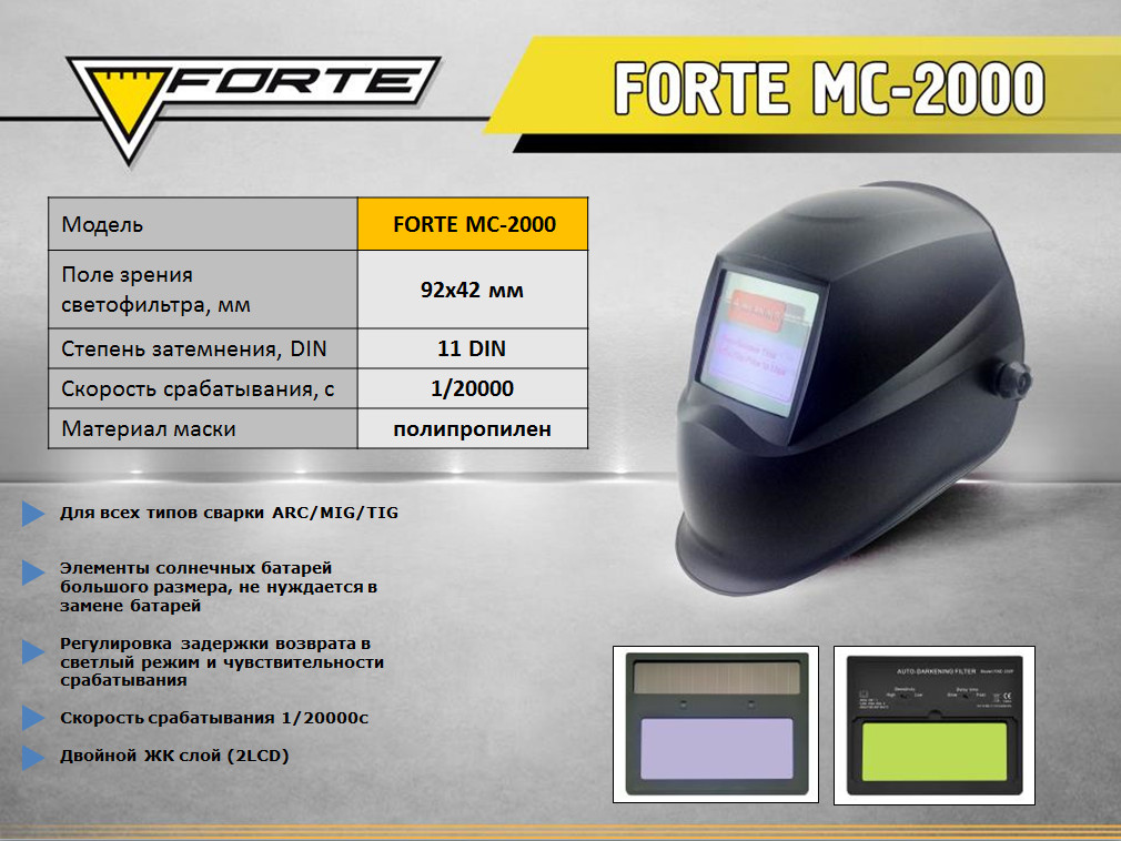 Сварочная маска Хамелеон Forte МС-2000