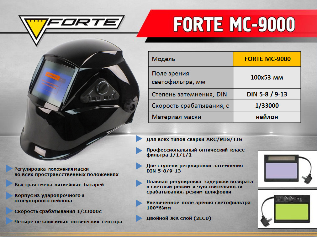 Сварочная маска Хамелеон Forte МС-9000.